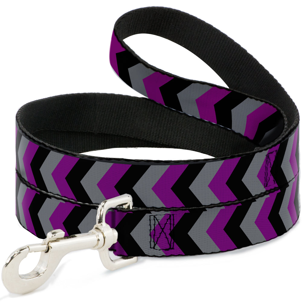 Dog Leash - Chevron Purple/Black/Gray Dog Leashes Buckle-Down