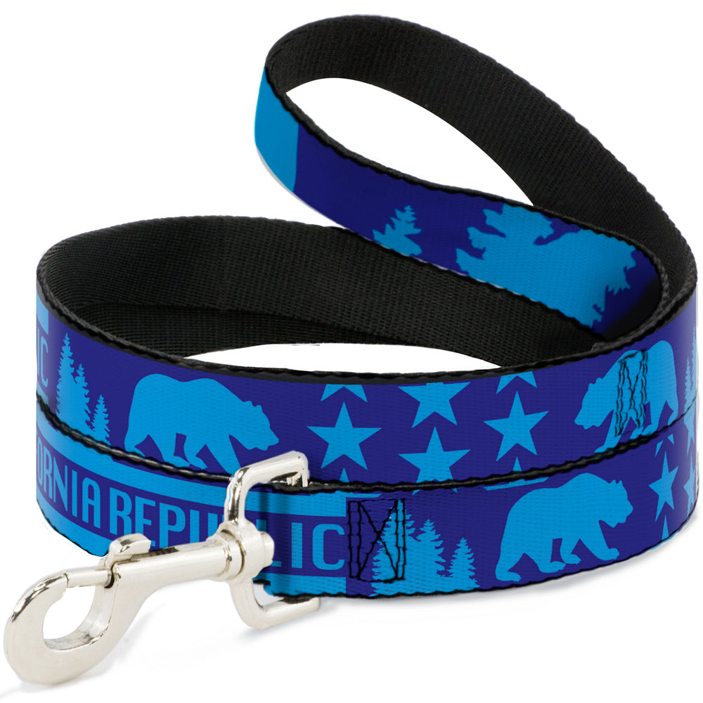 Dog Leash - CALIFORNIA REPUBLIC/Bear/Stars Silhouette Blues Dog Leashes Buckle-Down