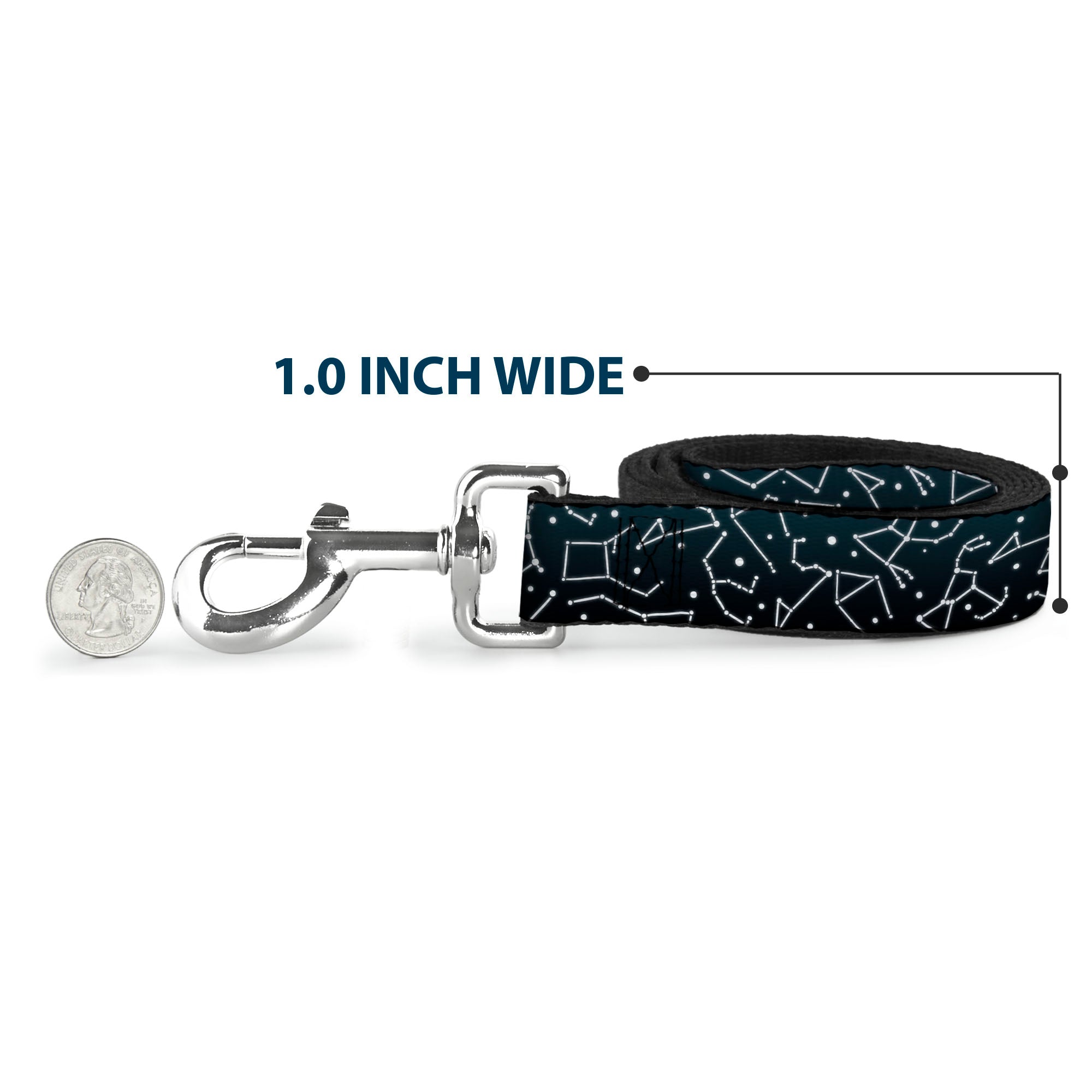 Dog Leash - Constellations Scattered Midnight Blue/White Dog Leashes Buckle-Down