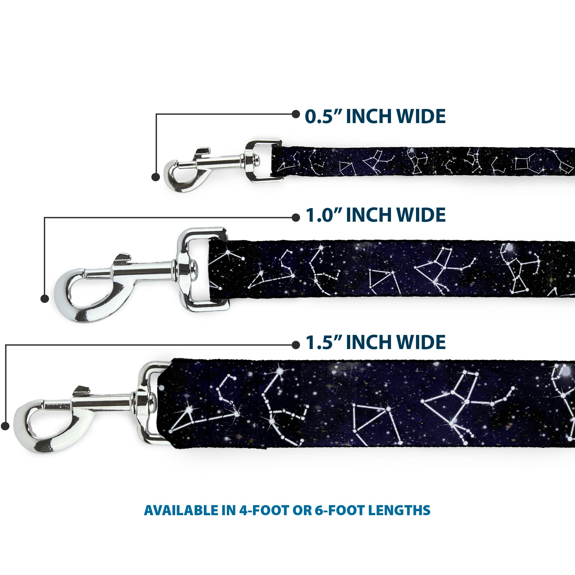 Dog Leash - Constellations-14 Galaxy/White Dog Leashes Buckle-Down
