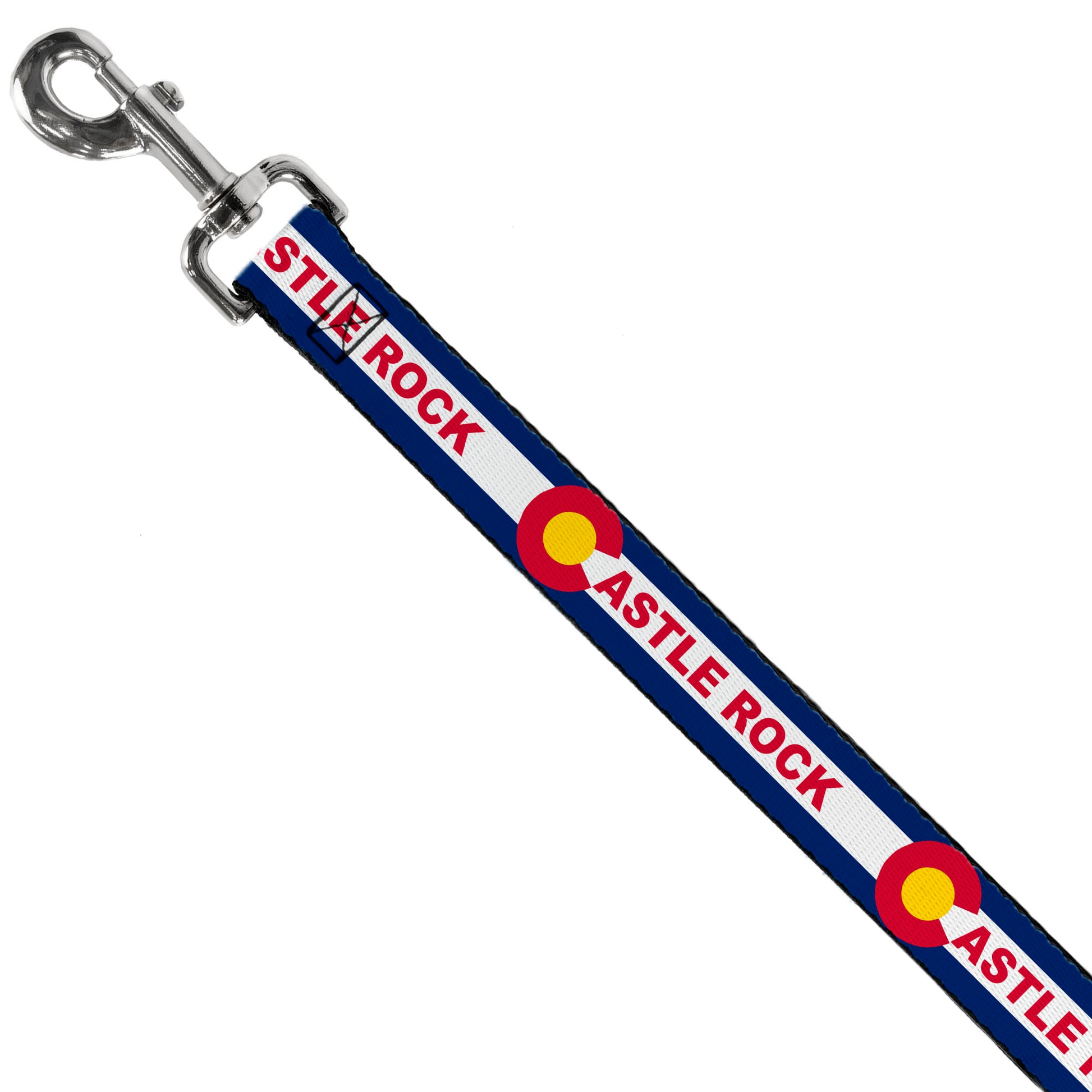 Dog Leash - Colorado CASTLE ROCK Flag Blue/White/Red/Yellows Dog Leashes Buckle-Down