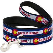 Dog Leash - Colorado CASTLE ROCK Flag Blue/White/Red/Yellows Dog Leashes Buckle-Down