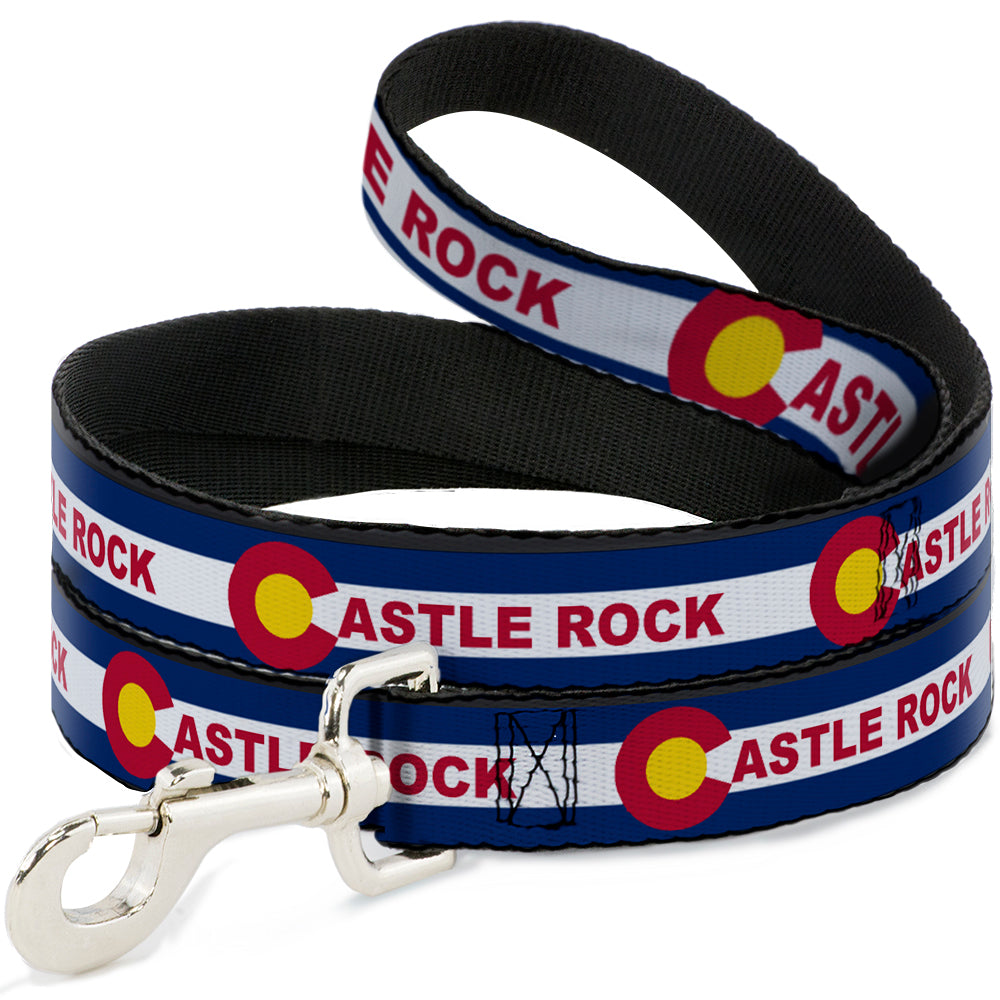Dog Leash - Colorado CASTLE ROCK Flag Blue/White/Red/Yellows Dog Leashes Buckle-Down