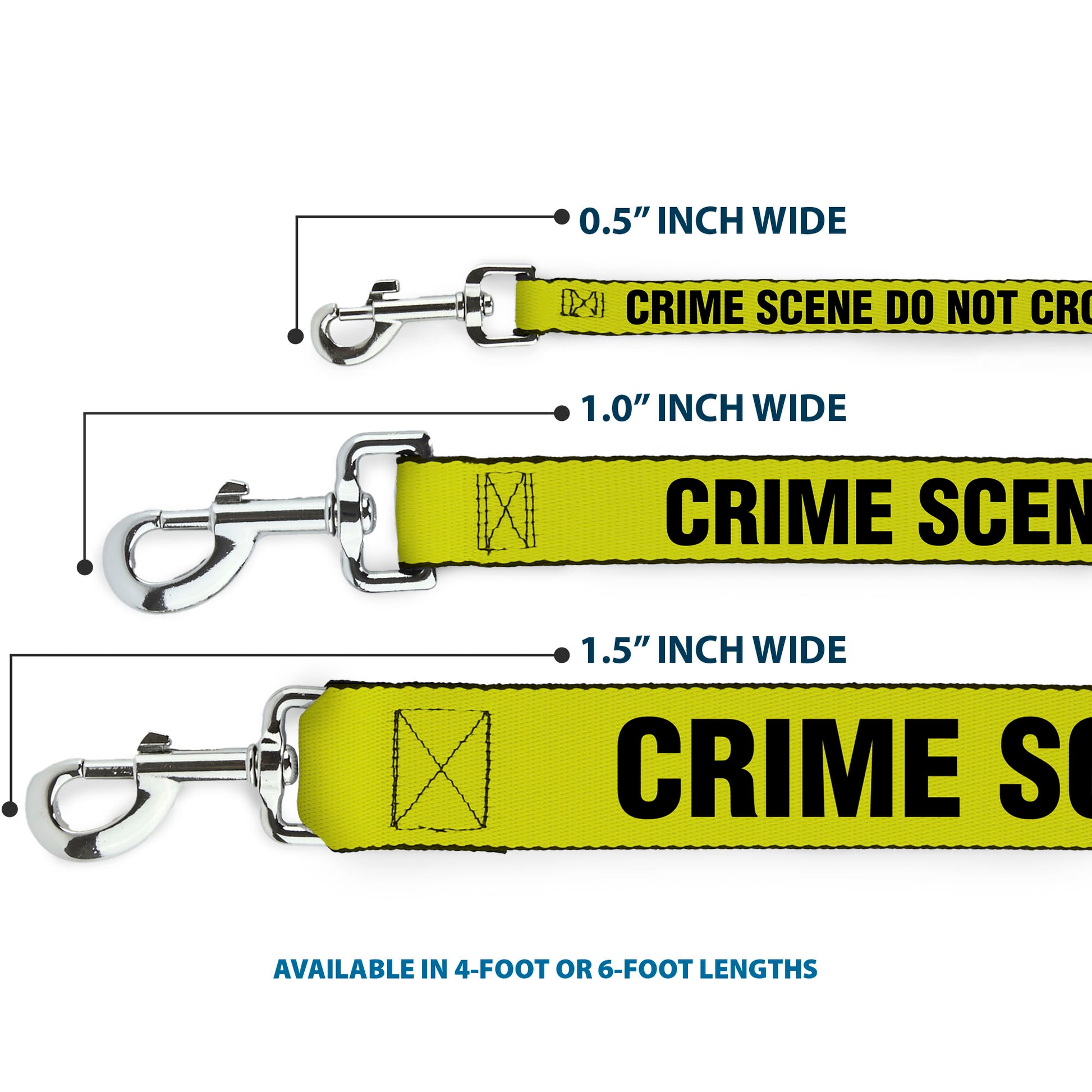 Dog Leash - CRIME SCENE DO NOT CROSS Yellow/Black Dog Leashes Buckle-Down