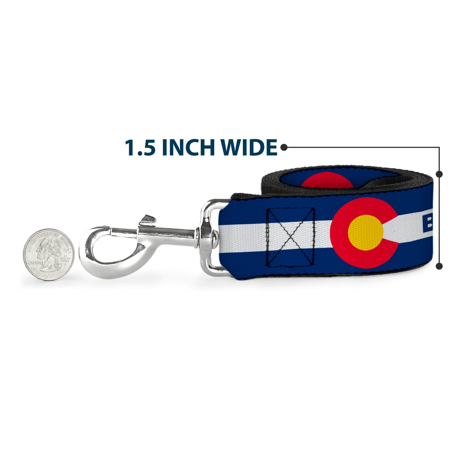 Dog Leash - Colorado BOULDER Flag Blue/White/Red/Yellow Dog Leashes Buckle-Down