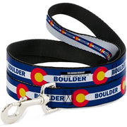 Dog Leash - Colorado BOULDER Flag Blue/White/Red/Yellow Dog Leashes Buckle-Down
