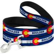 Dog Leash - Colorado BOULDER Flag Blue/White/Red/Yellow Dog Leashes Buckle-Down