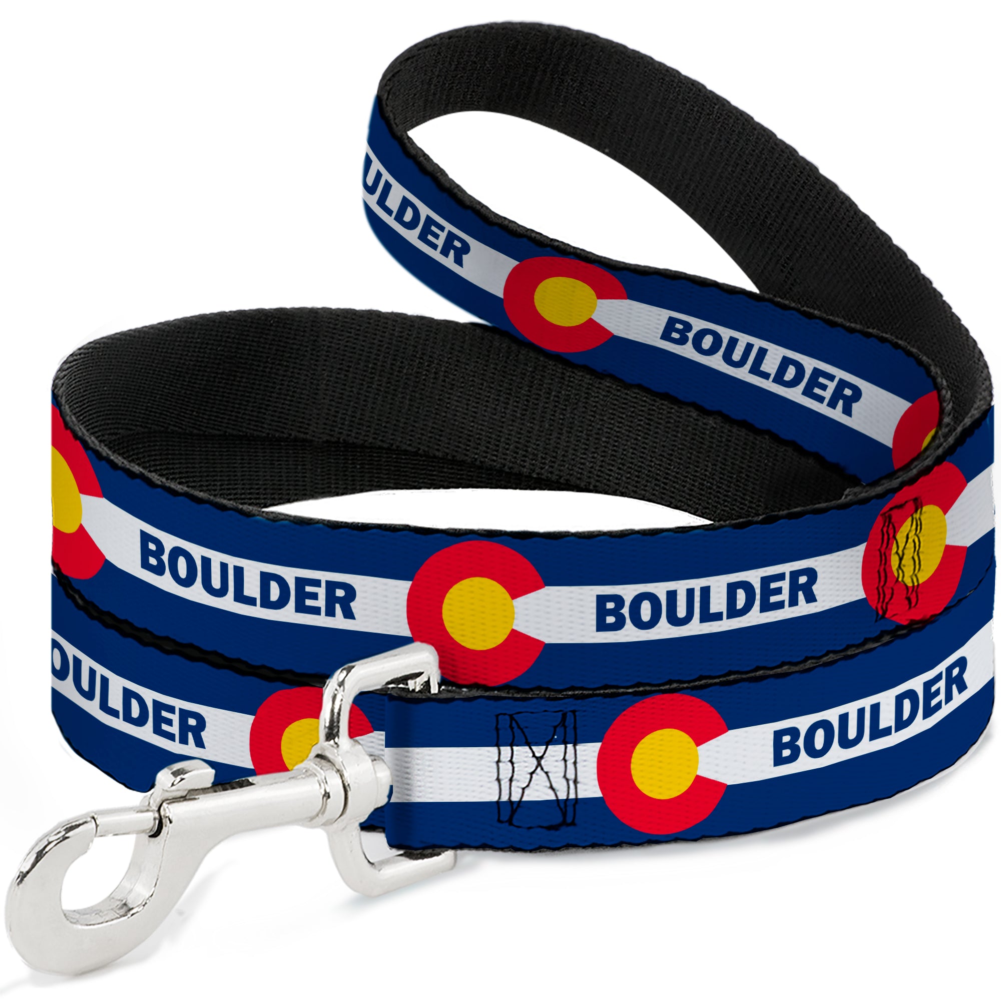 Dog Leash - Colorado BOULDER Flag Blue/White/Red/Yellow Dog Leashes Buckle-Down