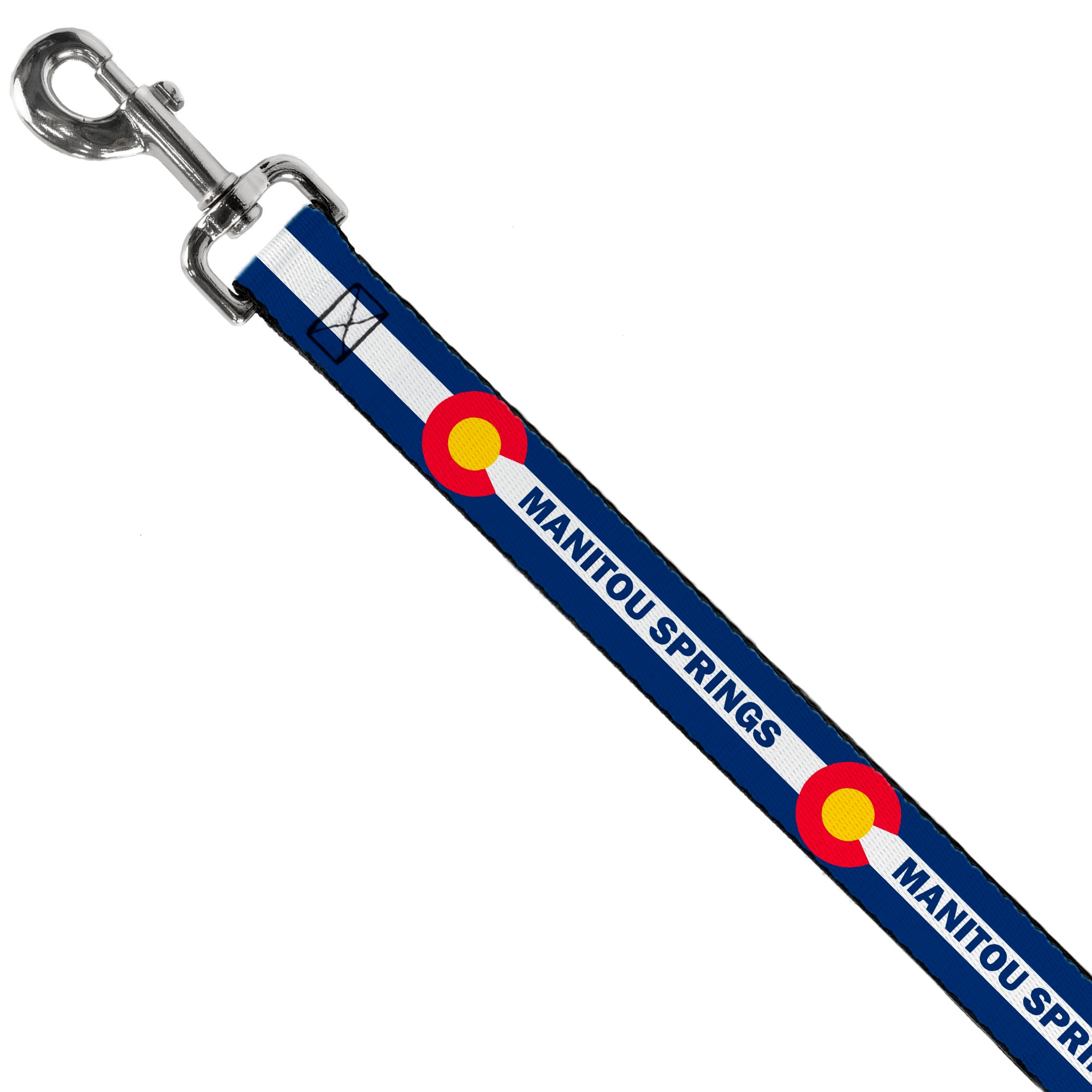 Dog Leash - Colorado MANITOU SPRINGS Flag Blue/White/Red/Yellow Dog Leashes Buckle-Down