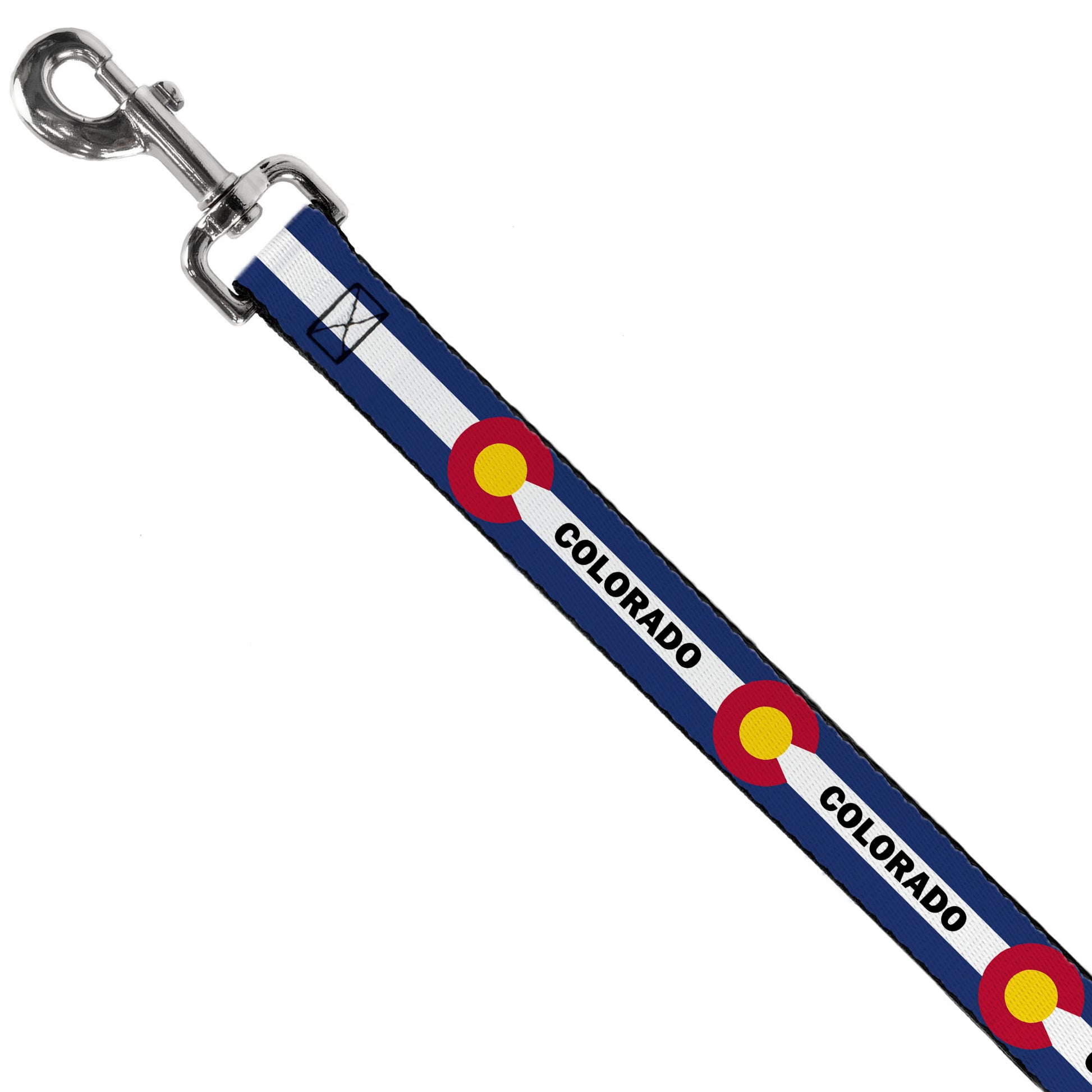 Dog Leash - COLORADO Text Flag Blue/White/Red/Yellow Dog Leashes Buckle-Down