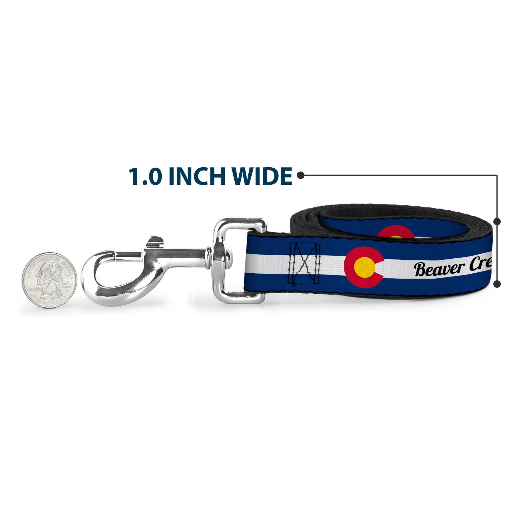 Dog Leash - Colorado BEAVER CREEK Flag Blue/White/Red/Yellow Dog Leashes Buckle-Down
