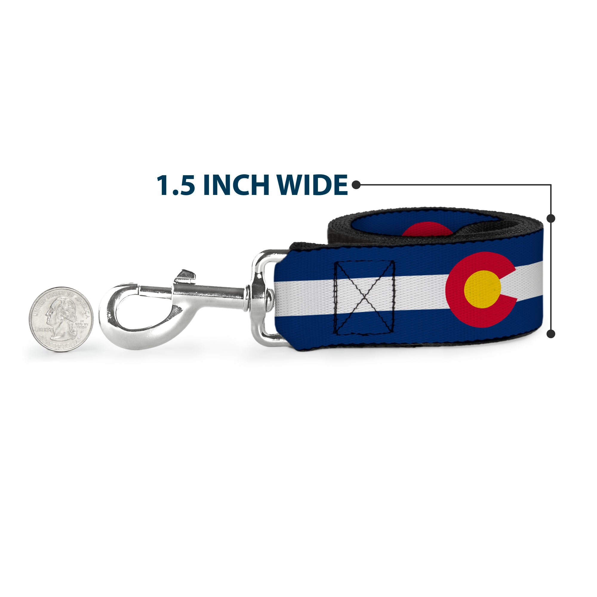 Dog Leash - Colorado BEAVER CREEK Flag Blue/White/Red/Yellow Dog Leashes Buckle-Down