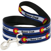 Dog Leash - Colorado BEAVER CREEK Flag Blue/White/Red/Yellow Dog Leashes Buckle-Down