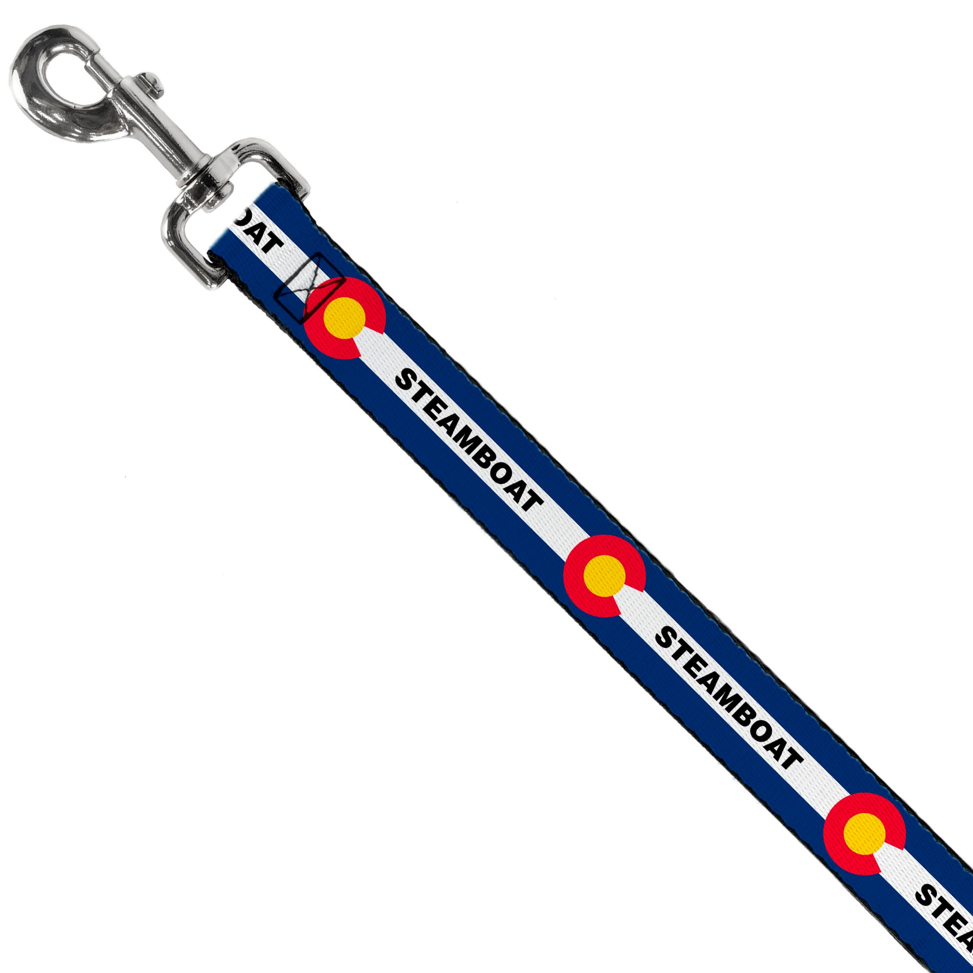 Dog Leash - Colorado STEAMBOAT Flag Blue/White/Red/Yellow Dog Leashes Buckle-Down