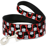 Dog Leash - Christmas Snowman Flip Red/White Dog Leashes Buckle-Down