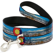 Dog Leash - Colorado Mount Evans Vivid Landscape/Colorado Flag Icon Dog Leashes Buckle-Down