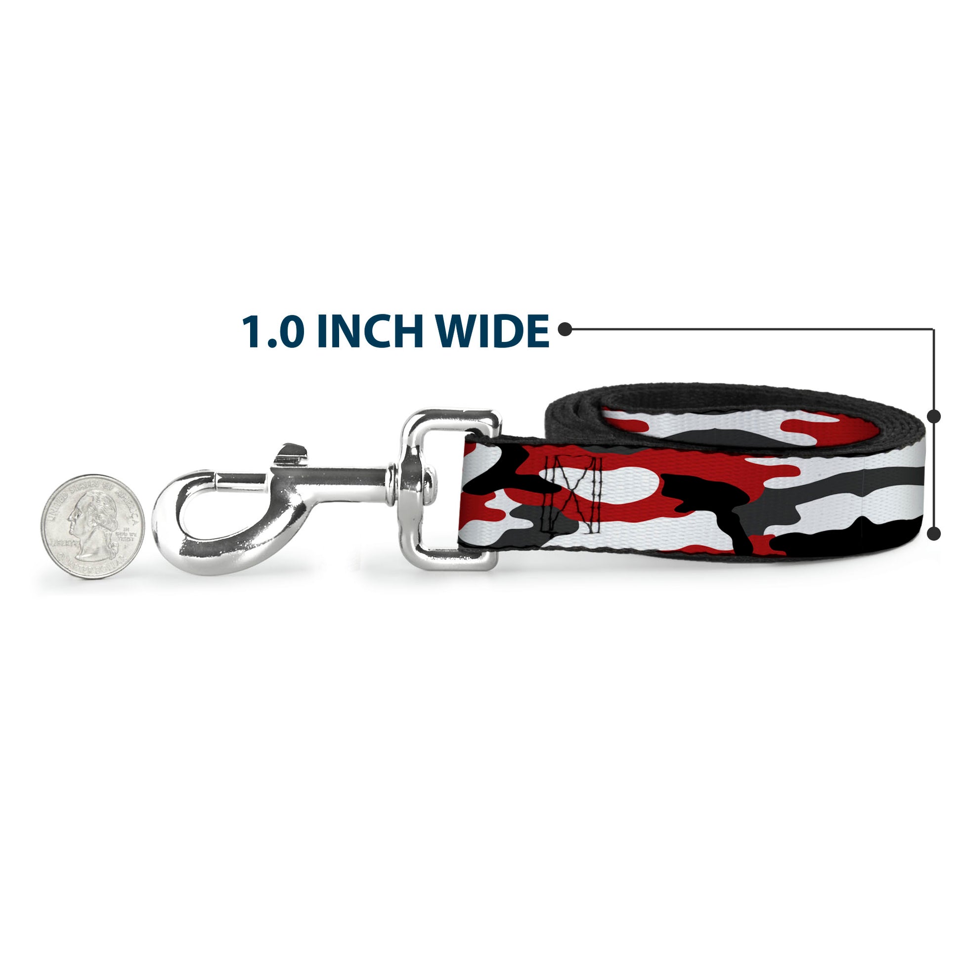Dog Leash - Camo Red/Black/Gray/White Dog Leashes Buckle-Down