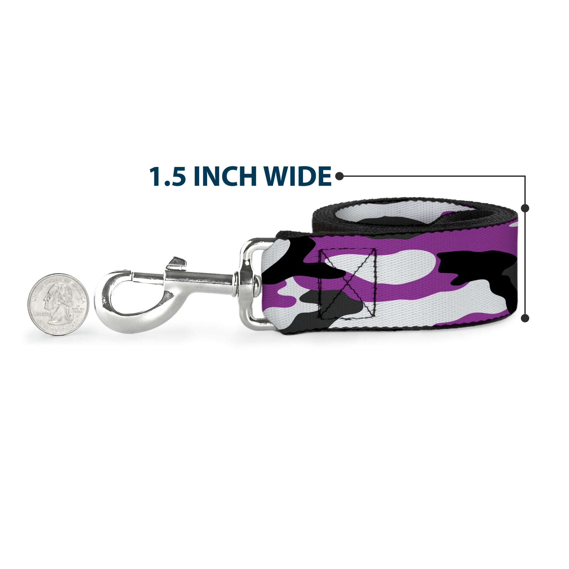 Dog Leash - Camo Purple/Black/Gray/White Dog Leashes Buckle-Down