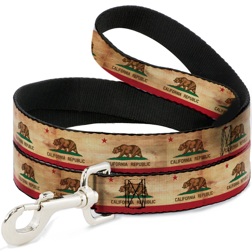 Dog Leash - California Flag Continuous Vintage Dog Leashes Buckle-Down