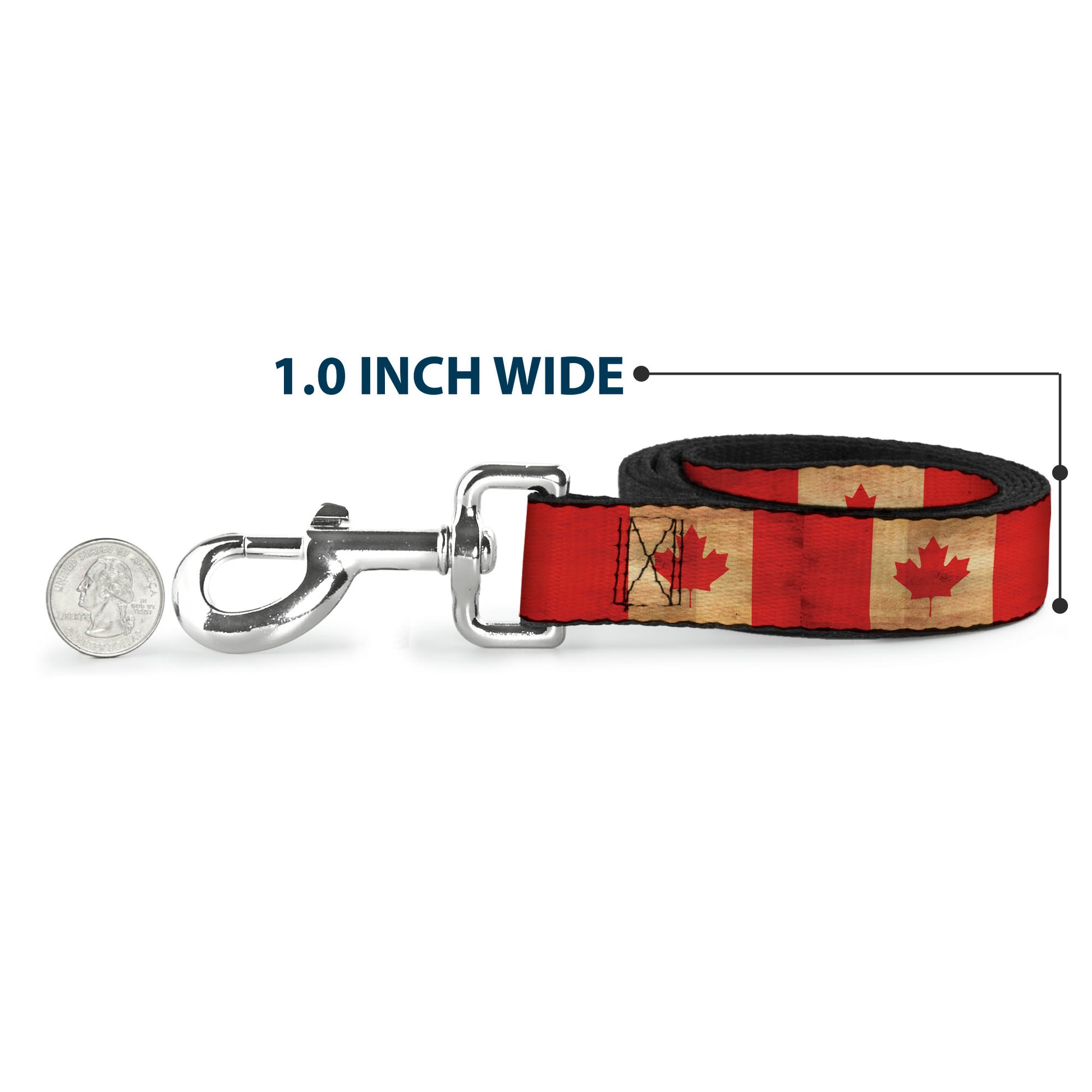 Dog Leash - Canada Flag Continuous Vintage Dog Leashes Buckle-Down