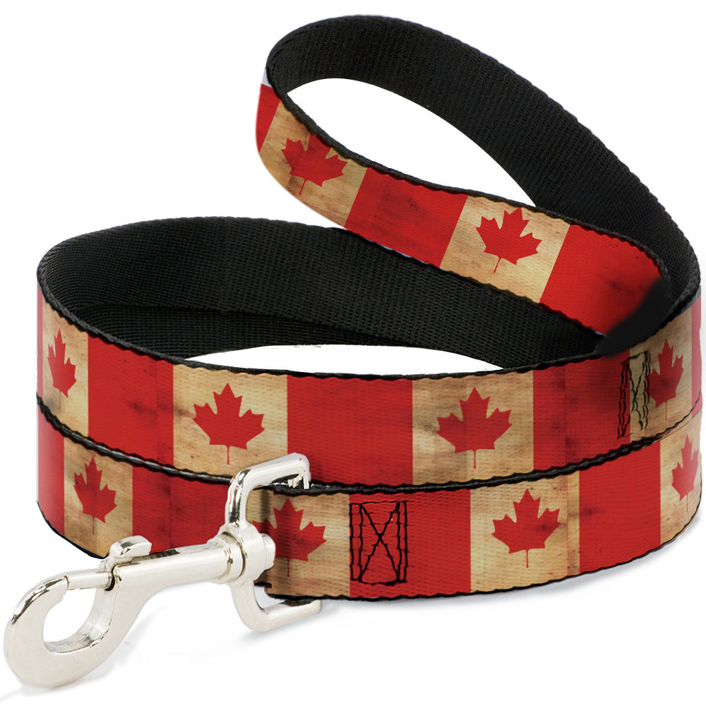 Dog Leash - Canada Flag Continuous Vintage Dog Leashes Buckle-Down