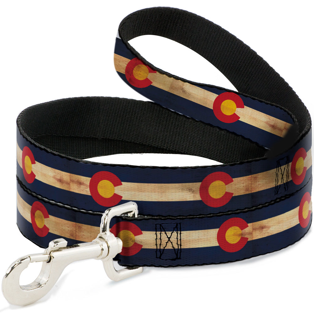 Dog Leash - Colorado Flag Continuous Vintage Dog Leashes Buckle-Down