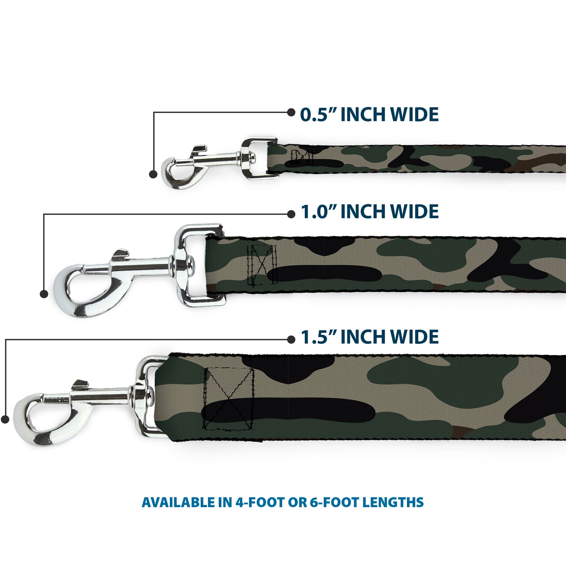 Dog Leash - Camo Olive3 Dog Leashes Buckle-Down