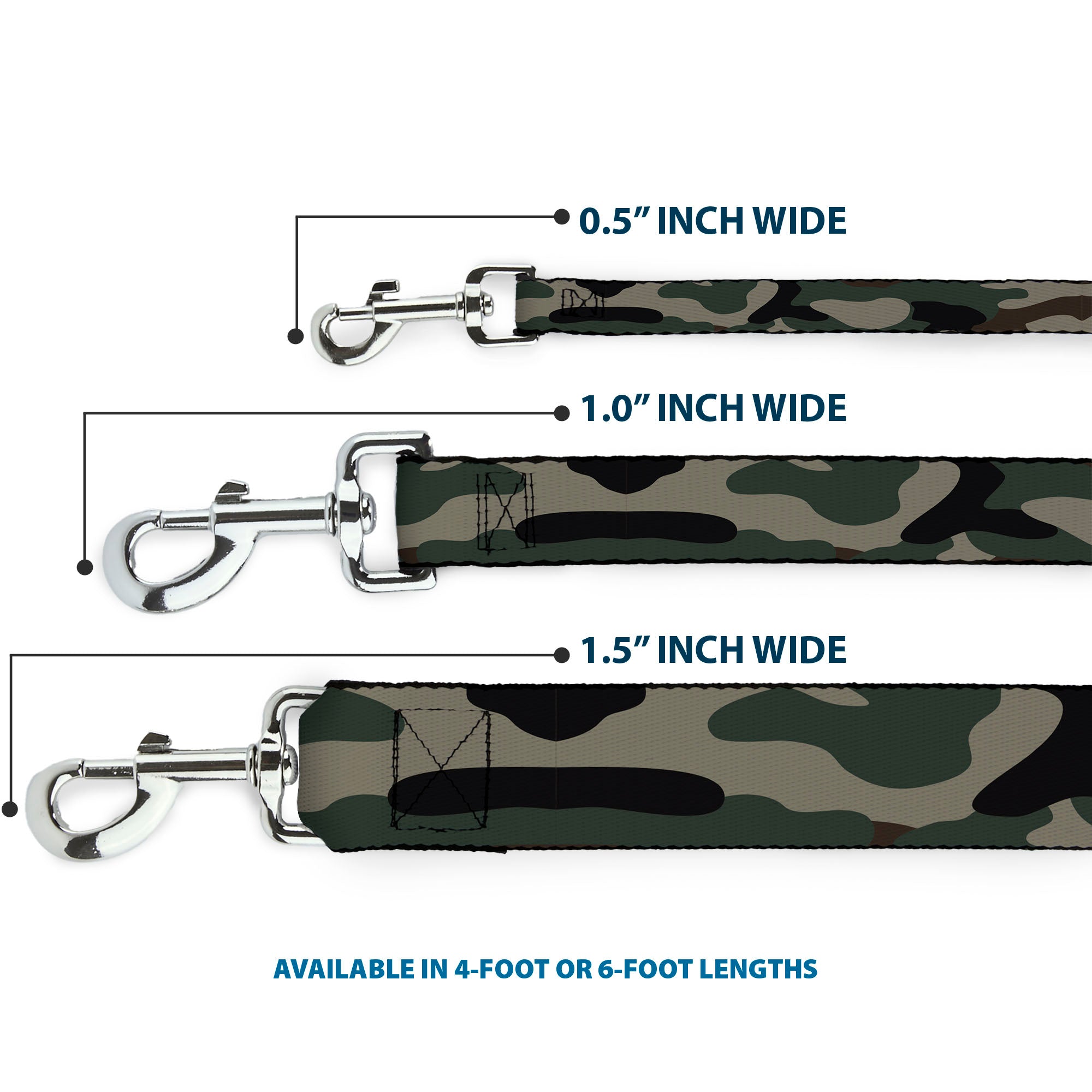 Dog Leash - Camo Olive3 Dog Leashes Buckle-Down