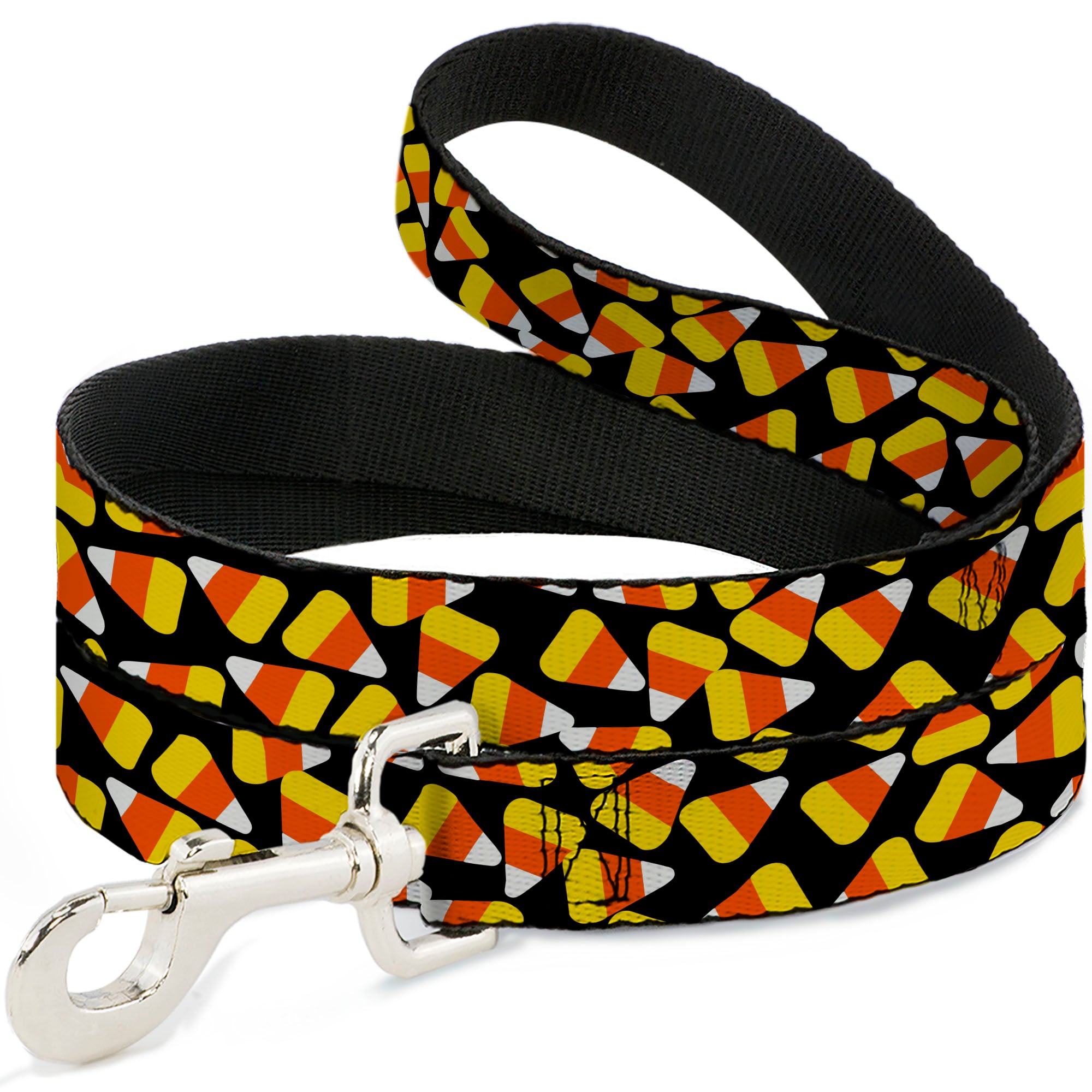 Dog Leash - Candy Corn Scattered Black/Yellow/Orange/White Dog Leashes Buckle-Down