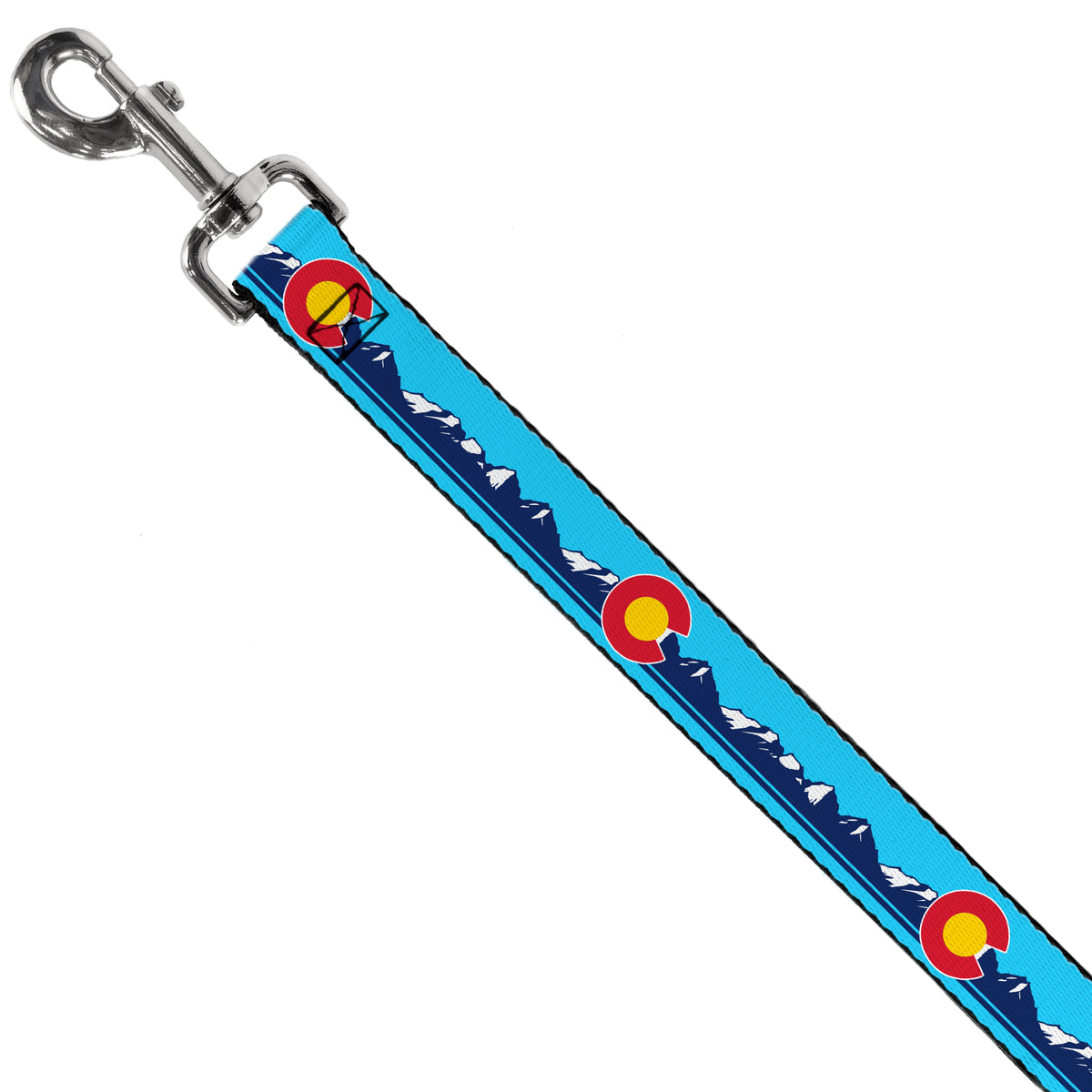 Dog Leash - Colorado Flag Icon Mountain Skyline Blue/Navy/White Dog Leashes Buckle-Down