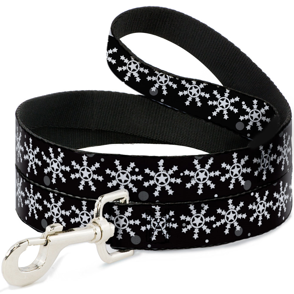 Dog Leash - Starry Snowflakes Black/White/Gray Dog Leashes Buckle-Down