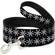 Dog Leash - Starry Snowflakes Black/White/Gray Dog Leashes Buckle-Down