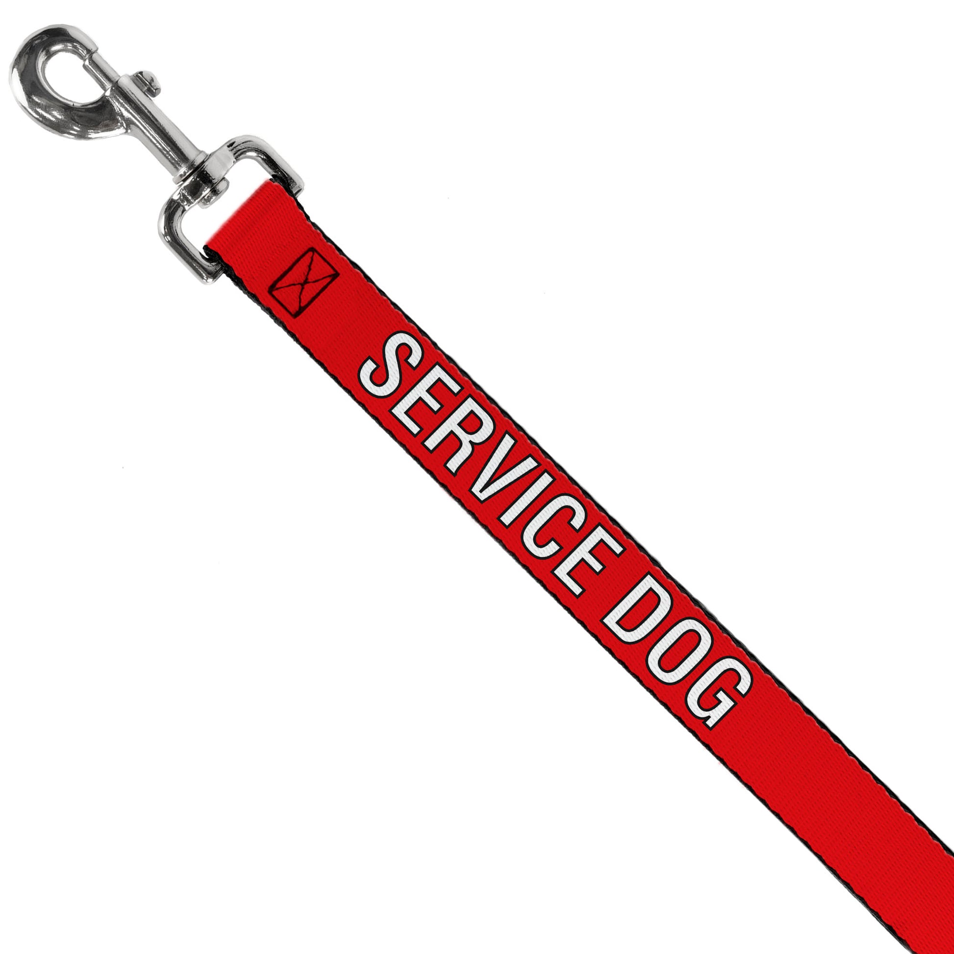 Dog Leash - SERVICE DOG Red/Black/White Dog Leashes Buckle-Down