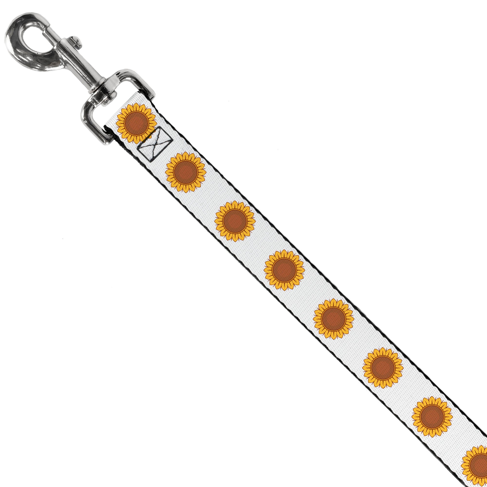 Dog Leash - Sunflower Face Repeat White Dog Leashes Buckle-Down