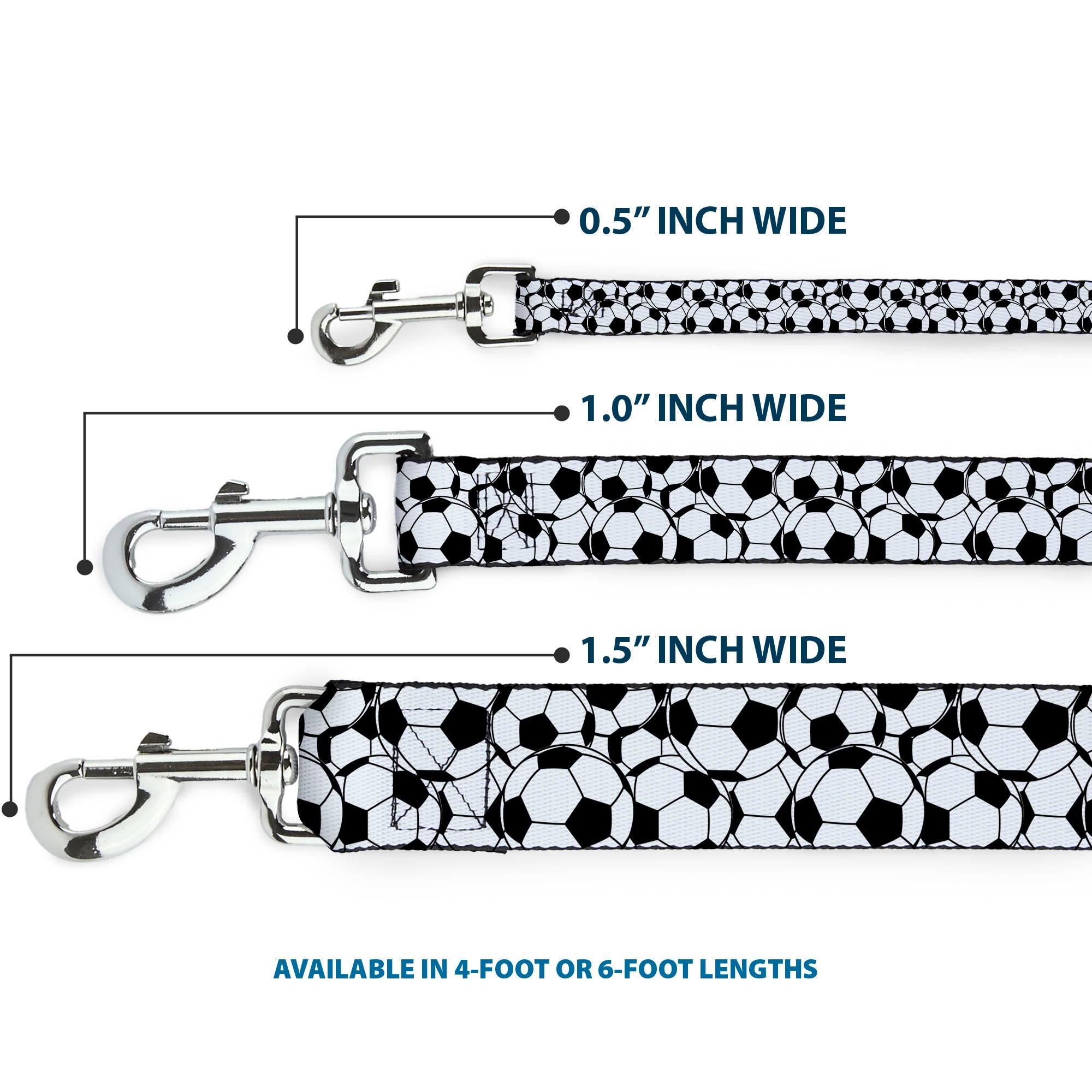 Dog Leash - Soccer Balls Stacked Dog Leashes Buckle-Down