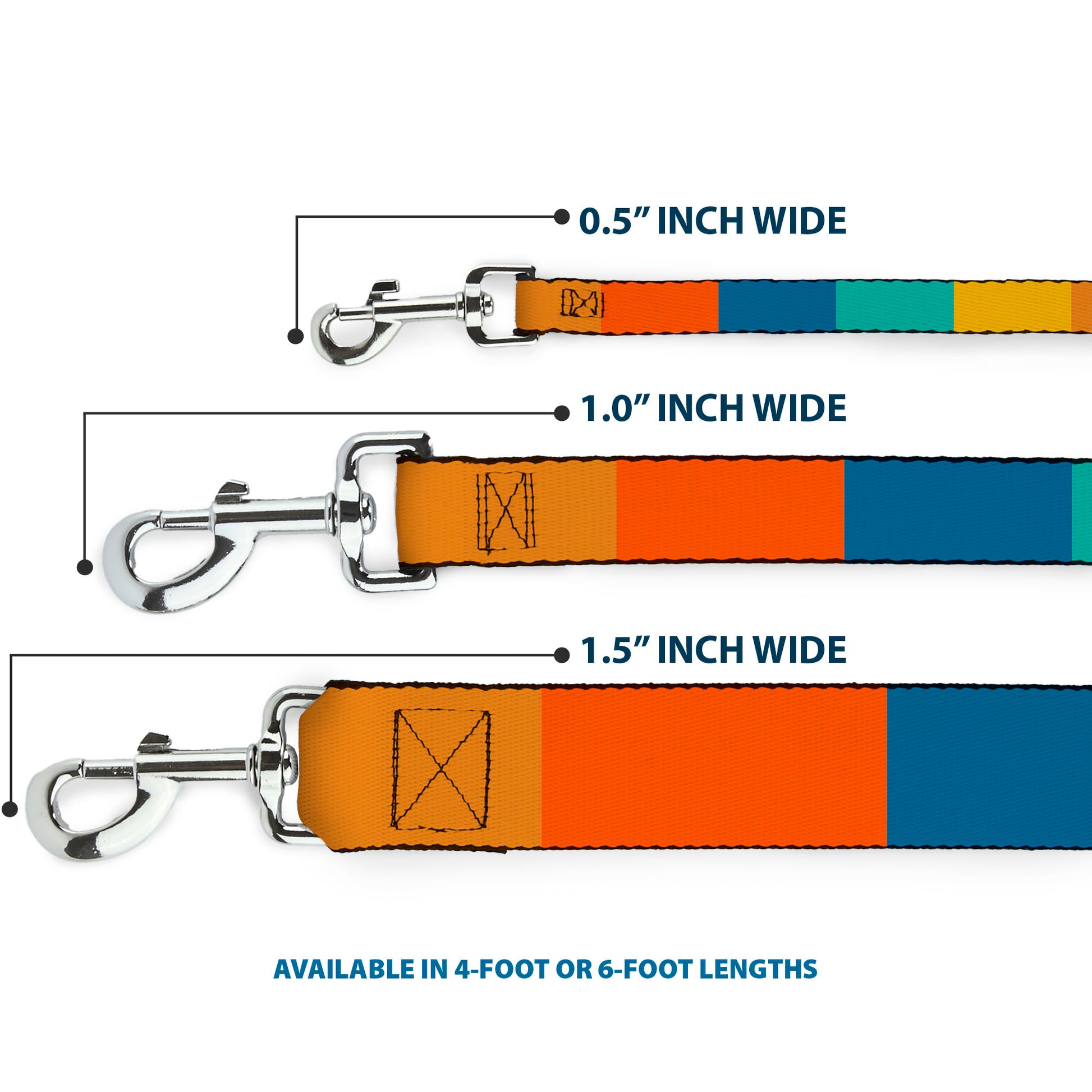 Dog Leash - Summer Essentials Color Block 2 Dog Leashes Buckle-Down