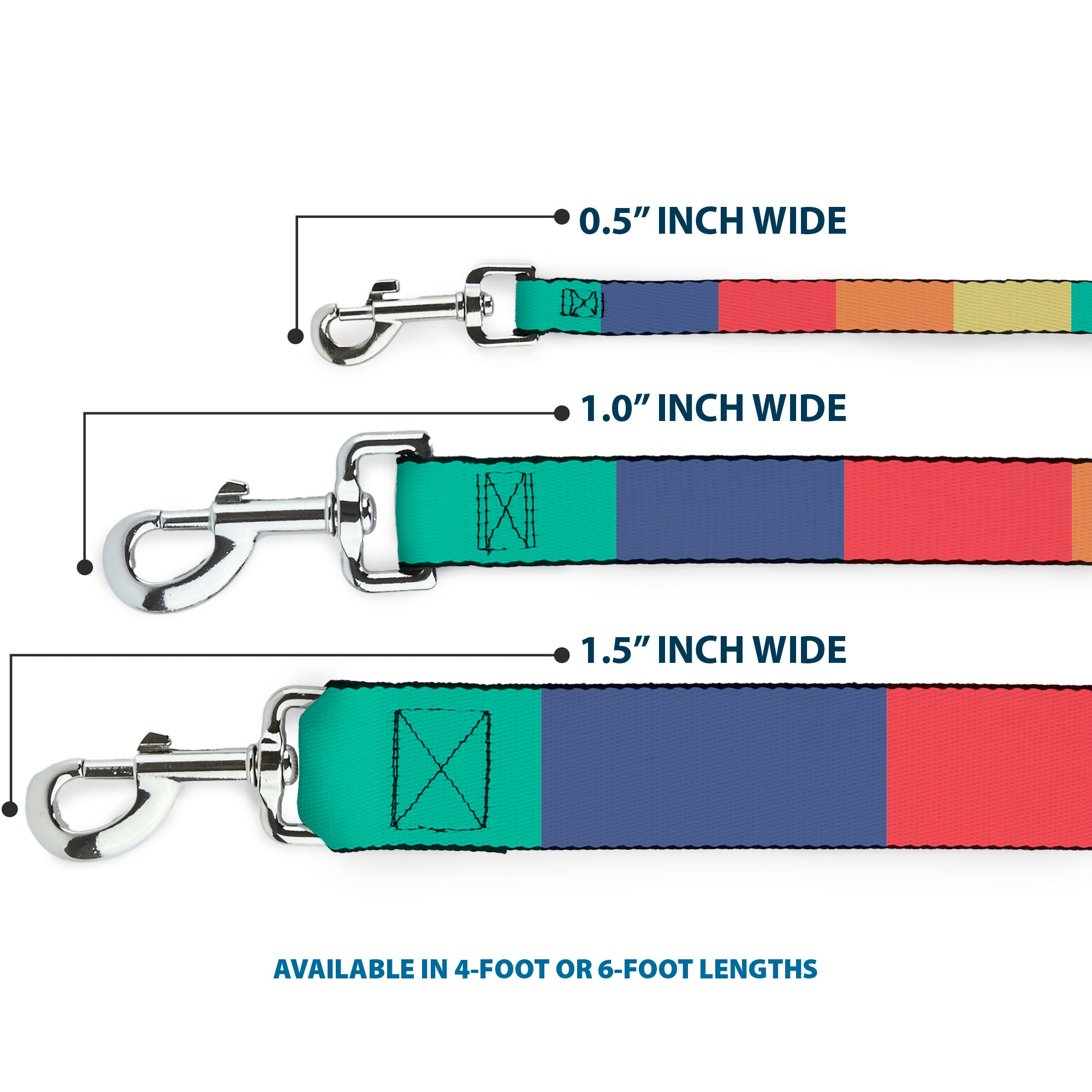 Dog Leash - Summer Essentials Color Block 3 Dog Leashes Buckle-Down