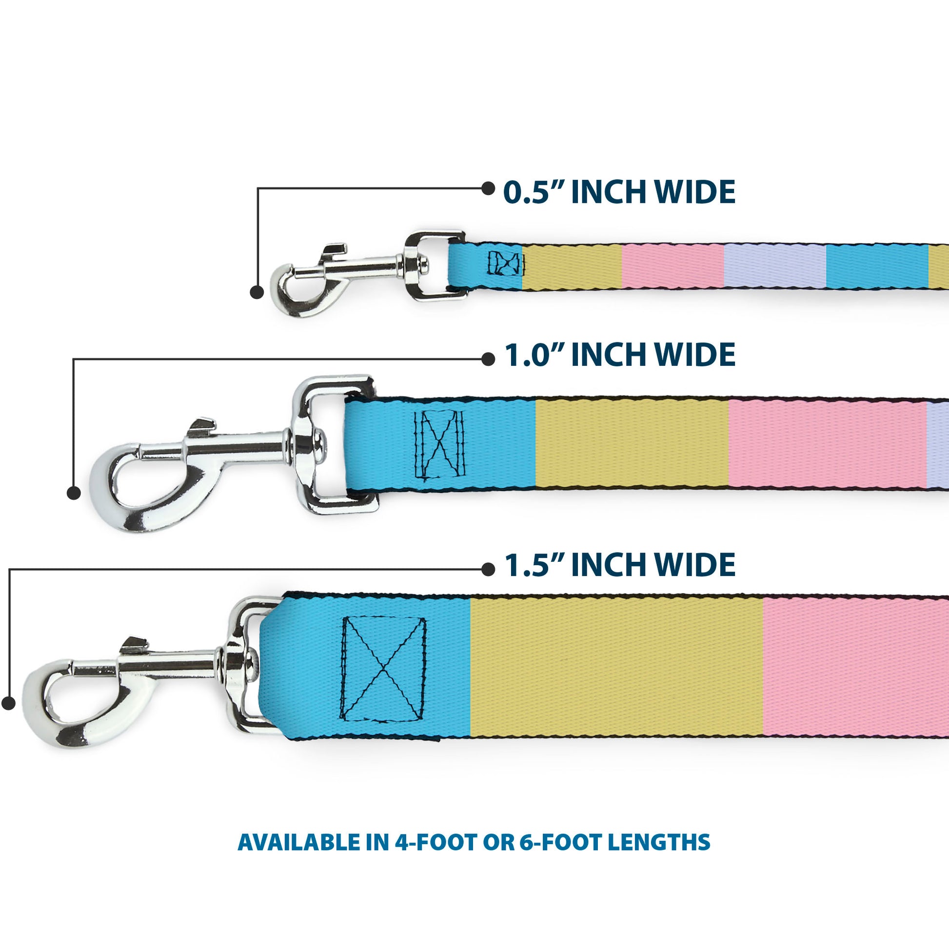 Dog Leash - Summer Essentials Color Block 6 Dog Leashes Buckle-Down