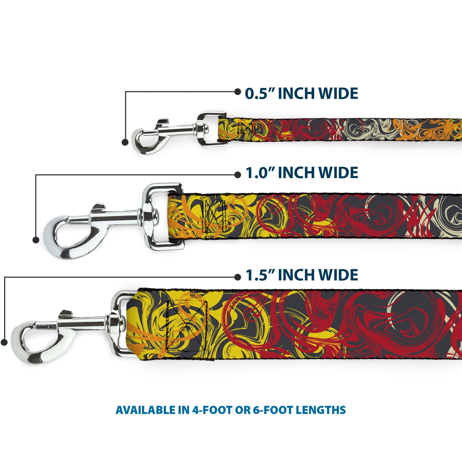 Dog Leash - Swirl Mix Gray/Multi Color Dog Leashes Buckle-Down