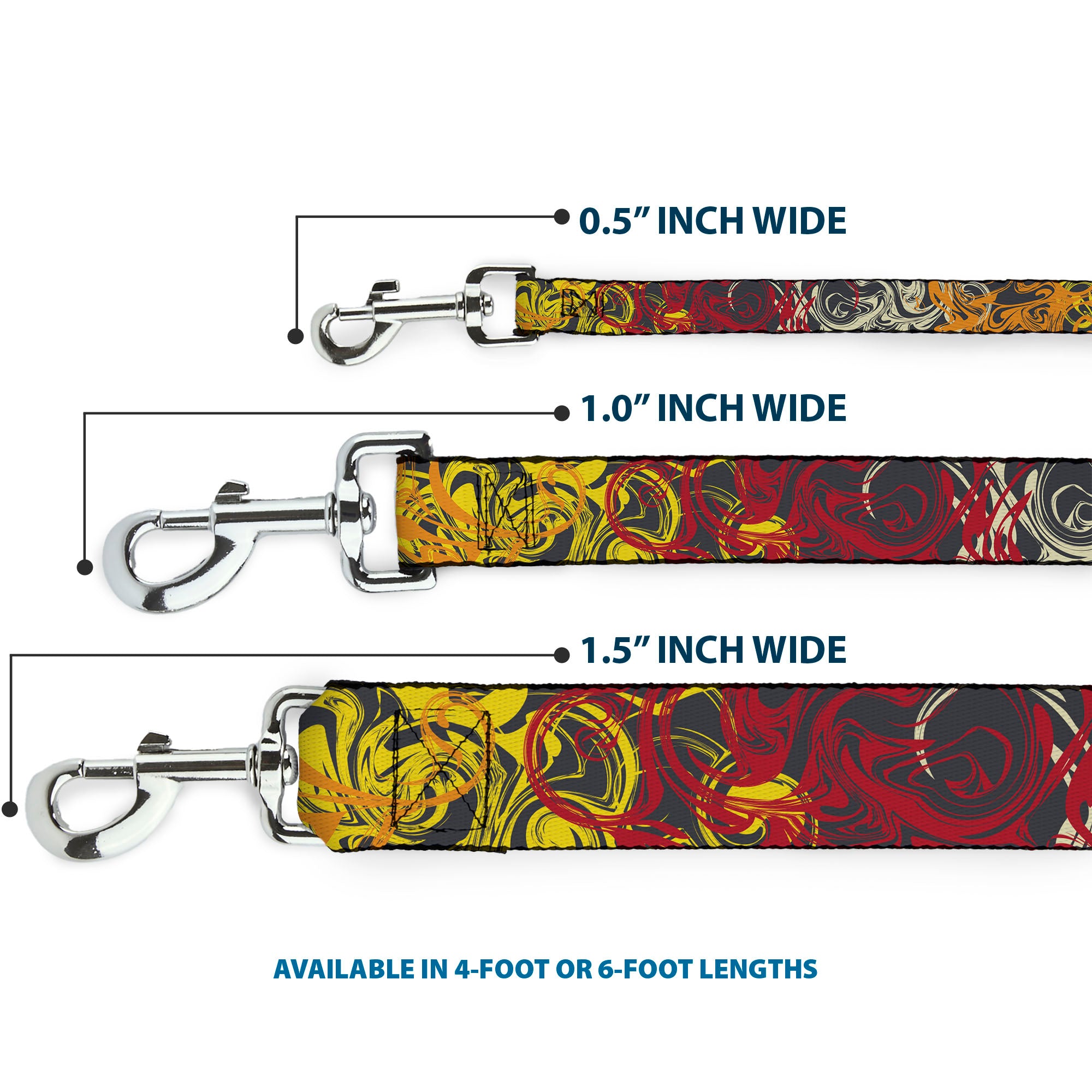 Dog Leash - Swirl Mix Gray/Multi Color Dog Leashes Buckle-Down