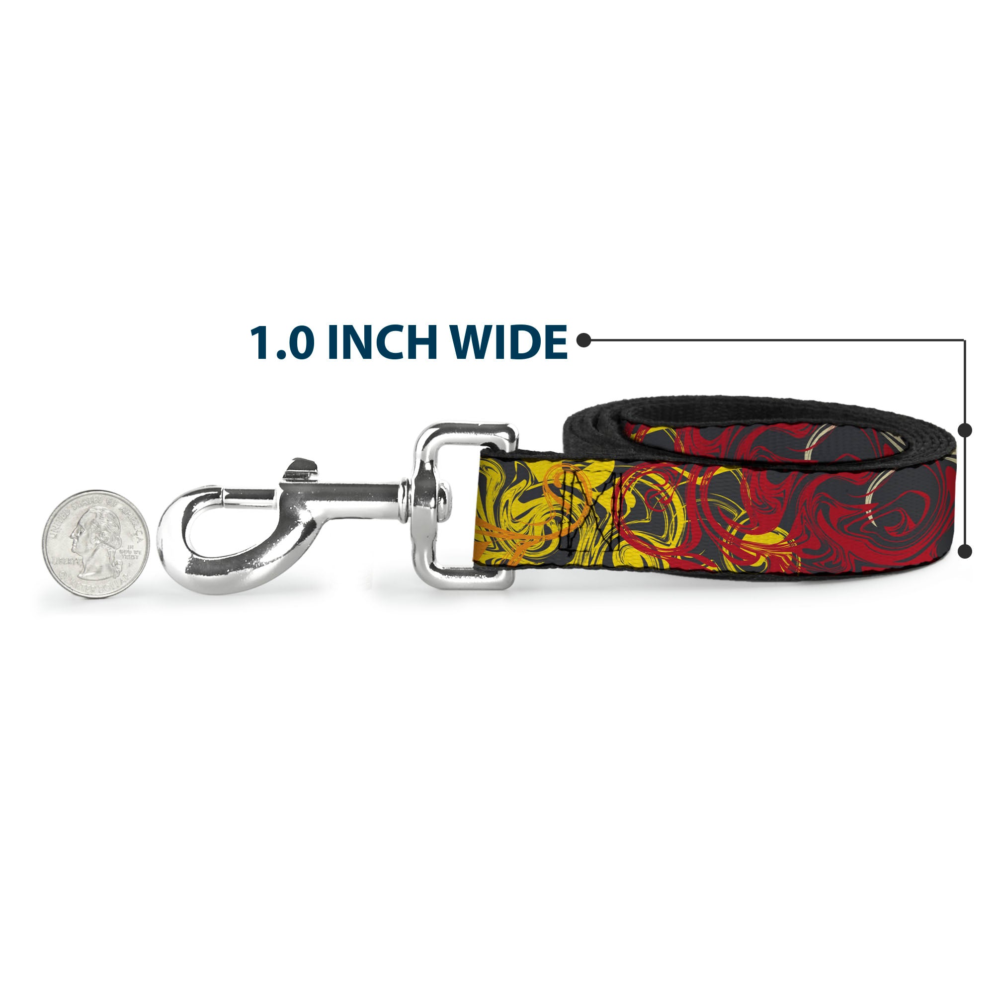 Dog Leash - Swirl Mix Gray/Multi Color Dog Leashes Buckle-Down