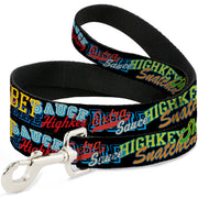 Dog Leash - Slang Verbiage Stacked Black/Multi Color Dog Leashes Buckle-Down
