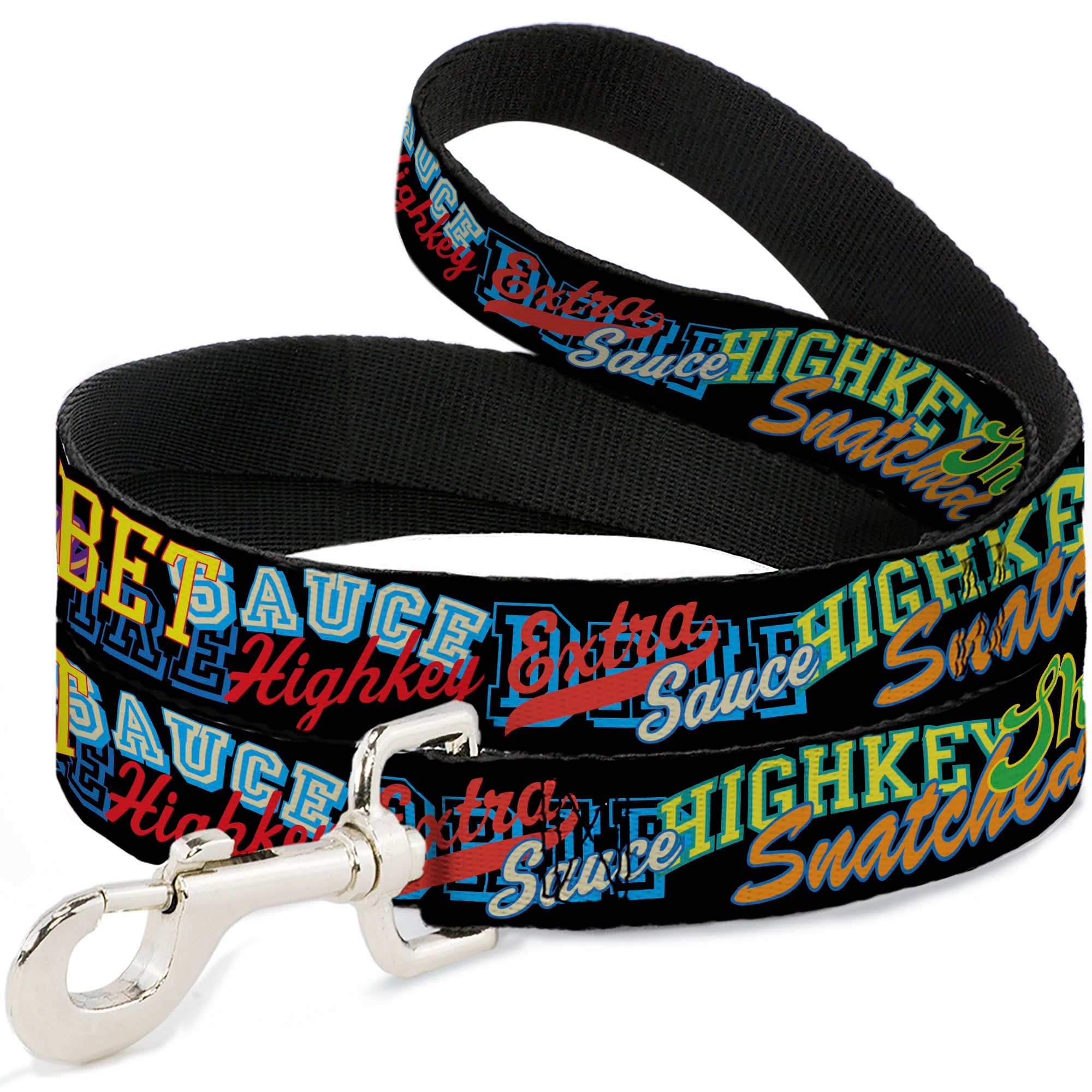 Dog Leash - Slang Verbiage Stacked Black/Multi Color Dog Leashes Buckle-Down