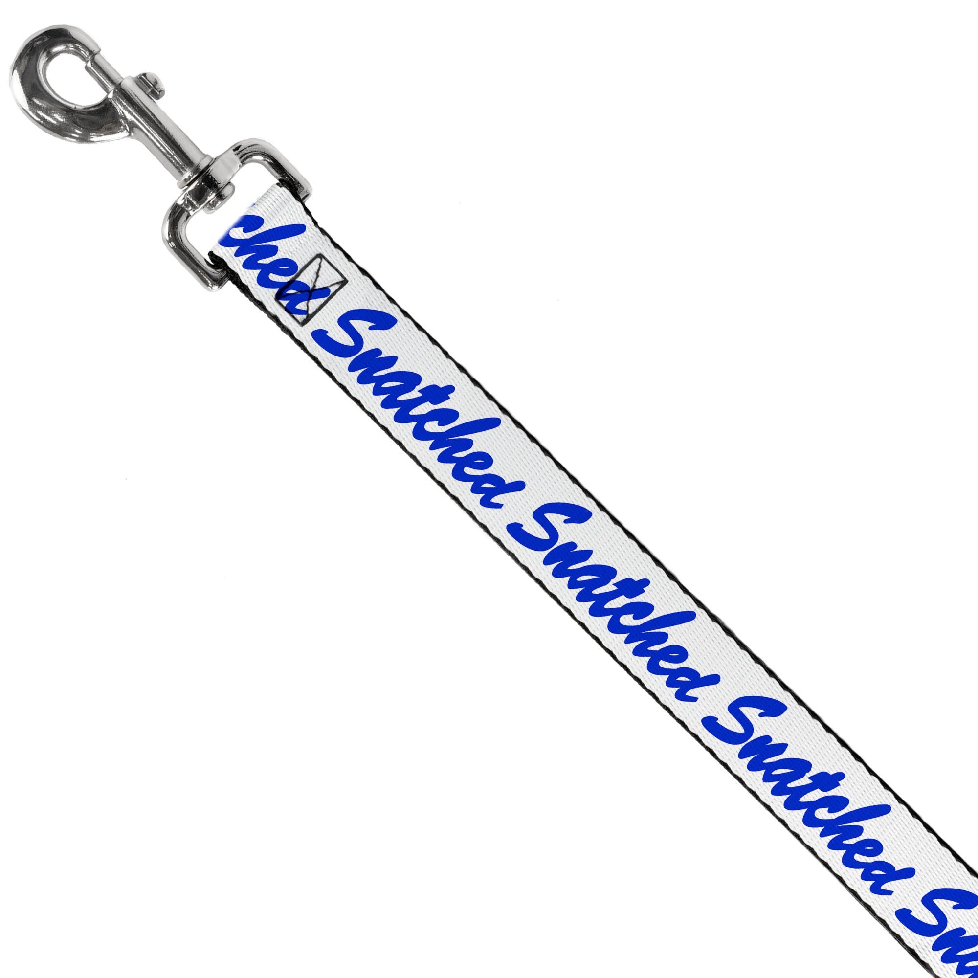 Dog Leash - SNATCHED Script White/Blue Dog Leashes Buckle-Down