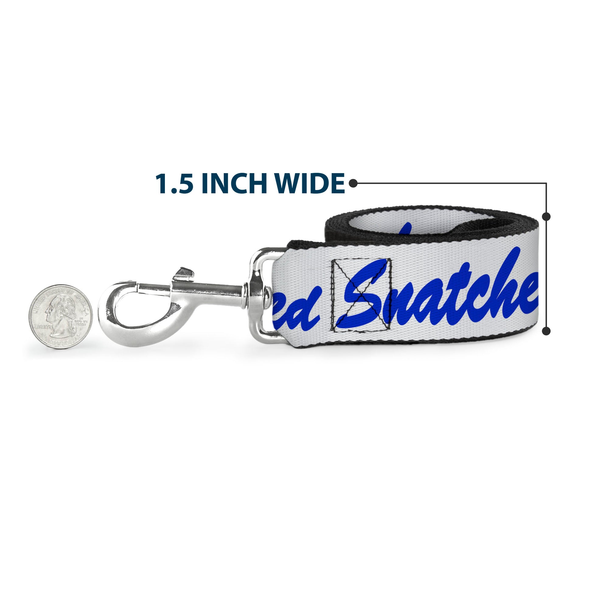 Dog Leash - SNATCHED Script White/Blue Dog Leashes Buckle-Down