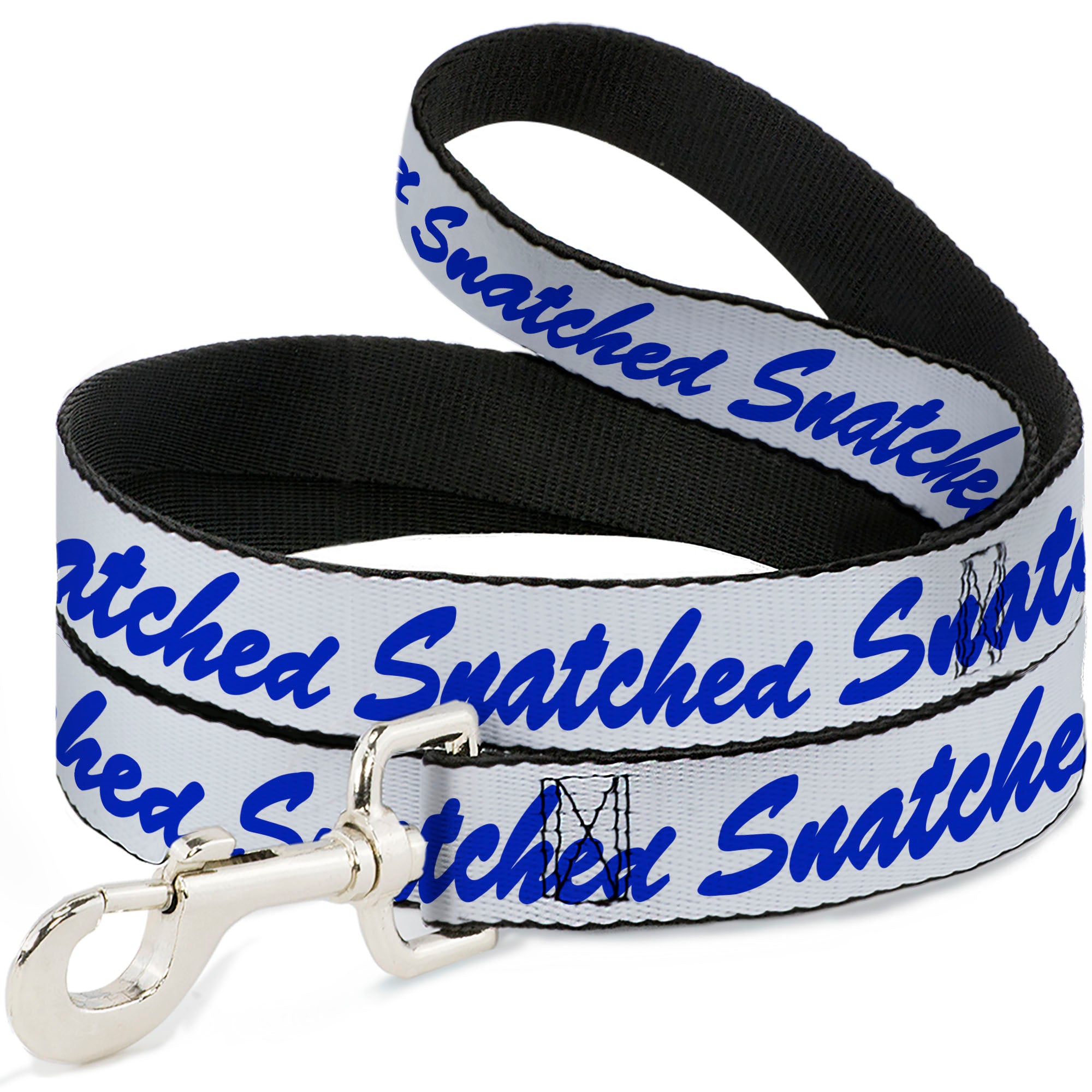 Dog Leash - SNATCHED Script White/Blue Dog Leashes Buckle-Down