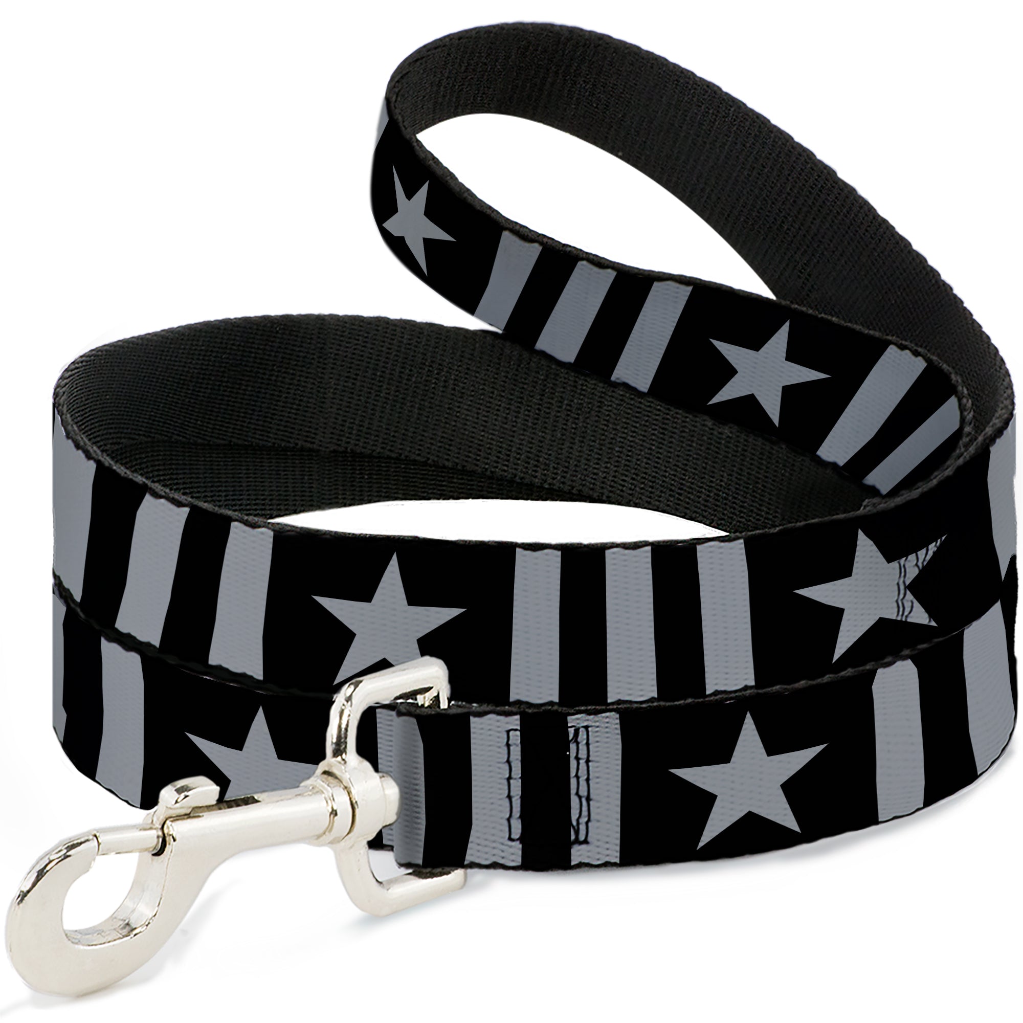 Dog Leash - Star and Three Stripes Black/Gray Dog Leashes Buckle-Down