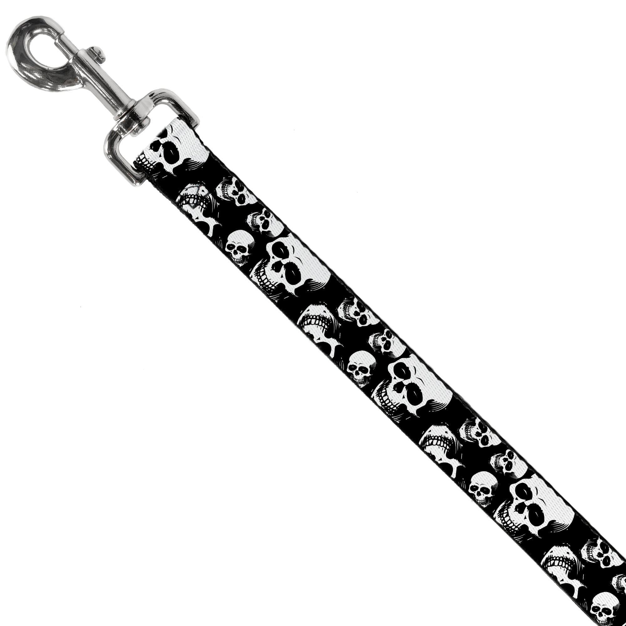 Dog Leash - Smiling Vivid Skulls Black/White/Grays Dog Leashes Buckle-Down