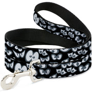 Dog Leash - Spooky Eyes Scattered Black/Gray/White Dog Leashes Buckle-Down