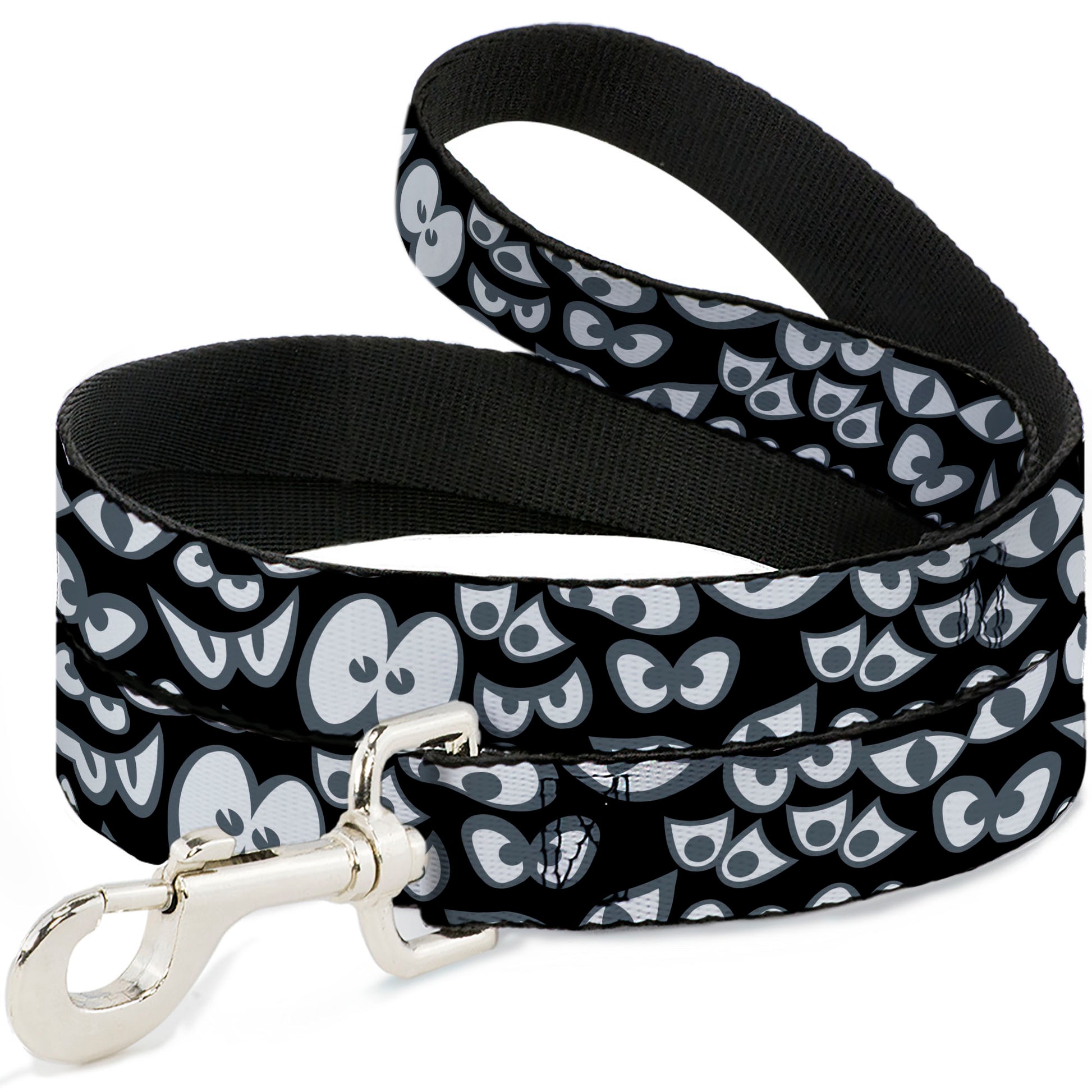 Dog Leash - Spooky Eyes Scattered Black/Gray/White Dog Leashes Buckle-Down